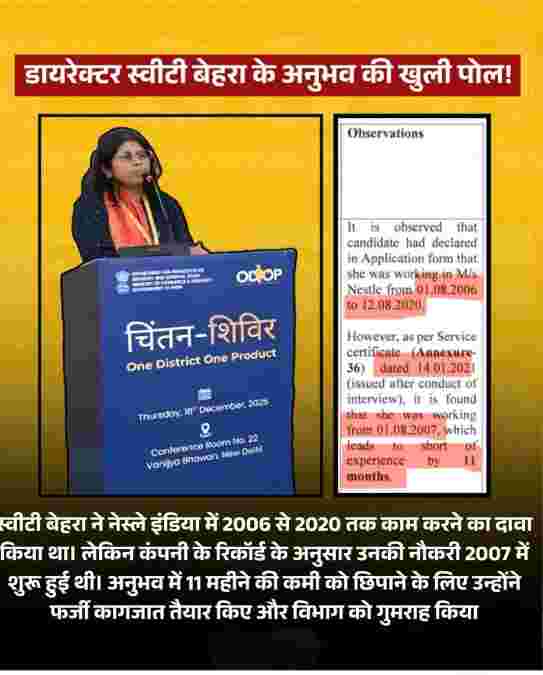 FSSAI डायरेक्टर स्वीटी बेहेरा की नियुक्ति पर उठे सवाल